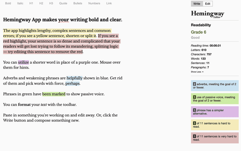 Hemingway Editor