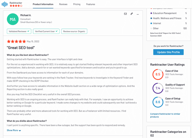 ranktracker review