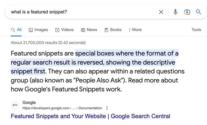 featured snippet