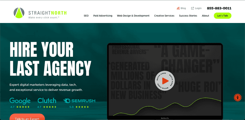 Straight North