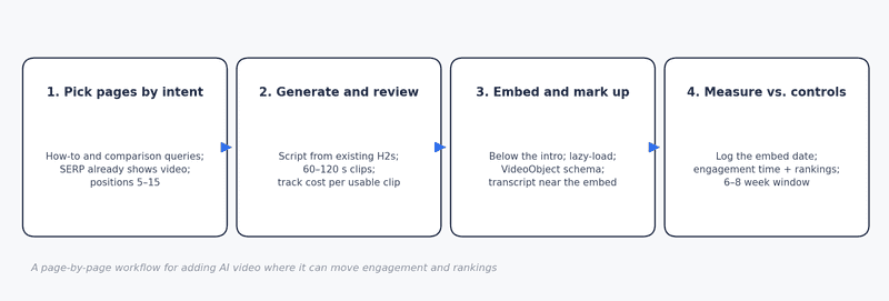 A workflow for adding AI video