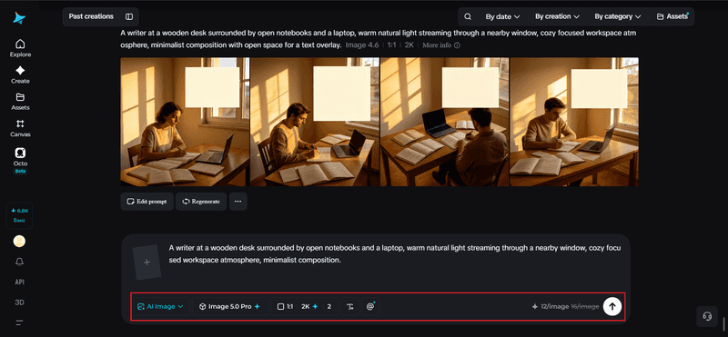 Adjust parameters and generate